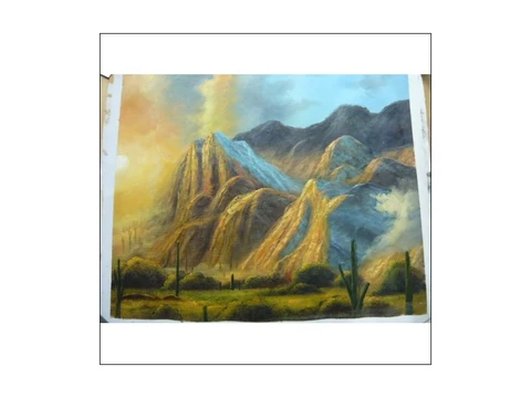 OLIEVERF SCHILDERIJ BERGEN 52x 63 cm Nieuw