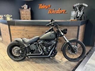 Harley Davidson FXST Softail Custom Denim Green Black Edition Vance & Hines