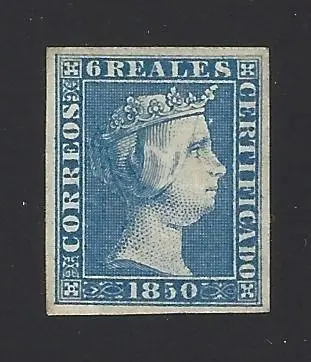 Spanje 1850 - 6 reales, Isabella II, with certificate - Edifil nº 4