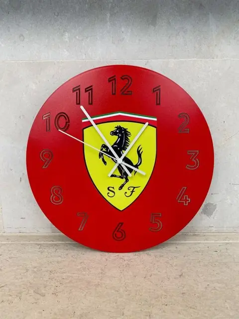 Decoratief object - Ferrari Themed Wall Clock - PK Werks -
