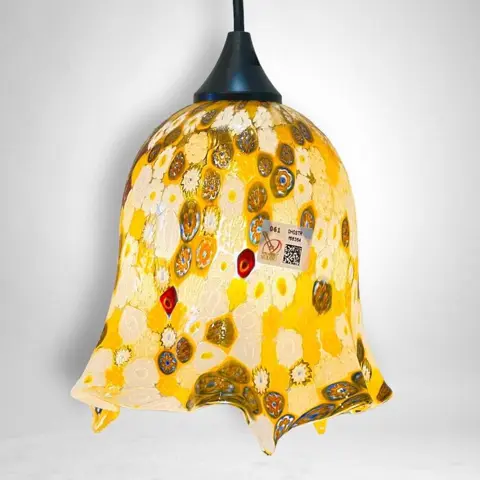 Gabriele Urban - Hanglamp, Gele lamp met millefiori murrine