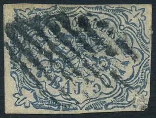 Italiaanse oude staten - Pauselijke Staat 1852 - Papal coat of arms. 50 baj azure - Sassone N. 10