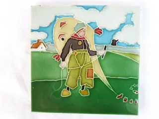 R.N. Richards - Jugenstil Art Nouveau tegel met daarop een