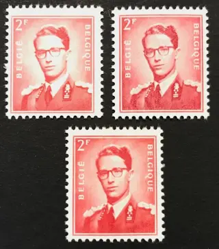 België 1953 - Boudewijn met bril - Zeldzame nuance BLOEDROOD - ROUGE SANG - Postfris - OBP 925/a/b