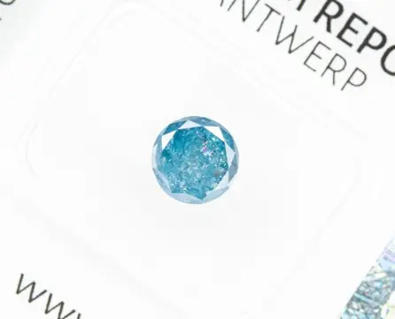 Diamant - 1.23 ct - Fancy Blue colour treated - I3 *NO