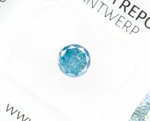 Diamant - 1.23 ct - Fancy Blue colour treated - I3 *NO