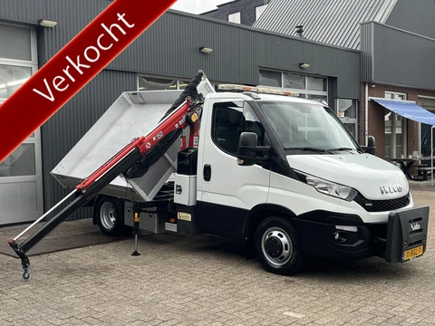 Iveco Daily 50C17 Maxilift 150 Laadkraan 3 zijden Kipper 3-Persoons Open laadbak Pick-up PTO Airco N