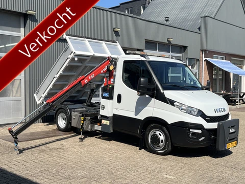 Iveco Daily 50C17 Maxilift 150 Laadkraan 3 zijden Kipper 3-Persoons Open laadbak Pick-up PTO Airco N