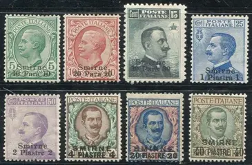 Levant (Italiaanse postkantoren van 1874 tot 1923) 1909/1911 - Izmir, complete set of 8 values. - Sassone N. 1/8