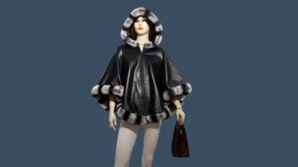 Artisan Furrier - Chinchilla Rex, Leder Cape