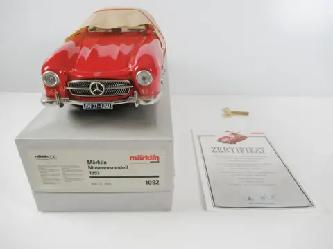 Märklin - 1092 - Mercedes 300 SL Hoogglans rood, No. 1092