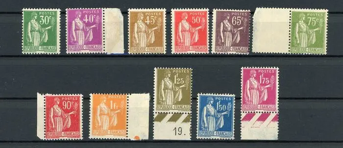 Frankrijk 1932/1933 - ‘Peace’ type, complete, quote: €330 - Yvert n°280/289