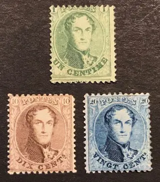 België 1863 - Medaillon 1c - 20c centimes - Tanding 12 1/2 x 13 1/2 - OBP 13A/15A