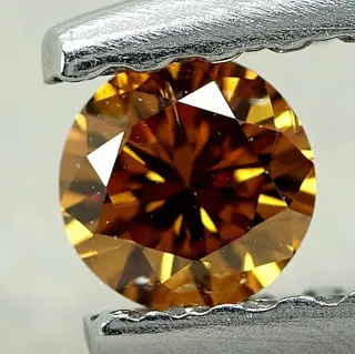 Diamant - 0.12 ct - Briljant - Natural Fancy Intense