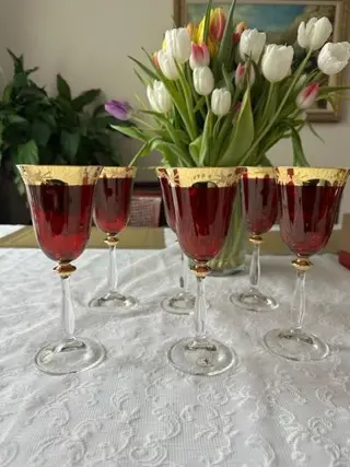 F.lli Fumo cristalleria - Fluitjes (6) - Art Deco - .999