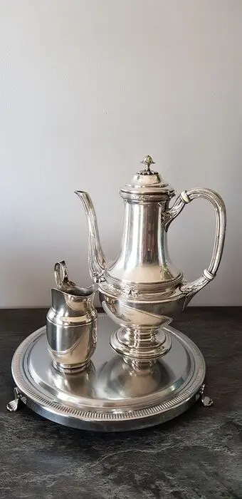 Christofle, Gallia - Thee-/koffiezetapparaat en melkkan (2)