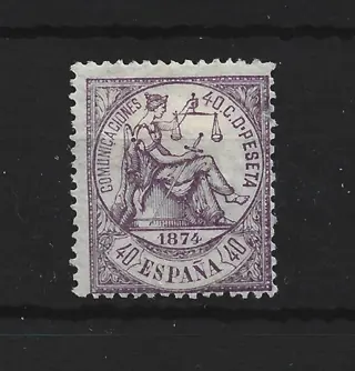 Spanje 1874 - 40 cts violet of the allegory - Edifil 148