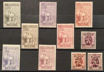 België 1933 - Reeksen "Heraldieke Leeuw" & "Kruis van Lotharingen" - POSTFRIS - OBP 375A/383