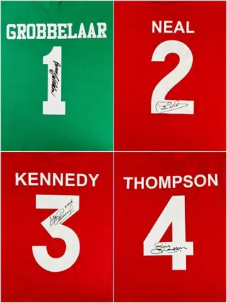 Lot of 4 Autograph T-Shirts - Liverpool FC - Bruce