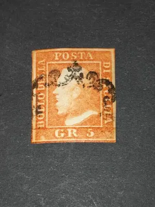 Italiaanse oude staten - Sicilië 1859 - 5 gr vermiglio chiaro - sassone 10