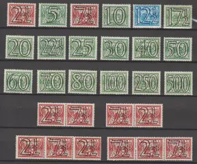 Nederland 1940 - Cijfer type ´Guilloche´ - NVPH 356/373 + 356a/d