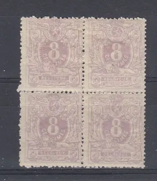 België 1870 - Liggende leeuw - OBP29 in blok van 4