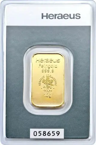 10 gram - Goud .999 - Heraeus - Verzegeld en met certificaat