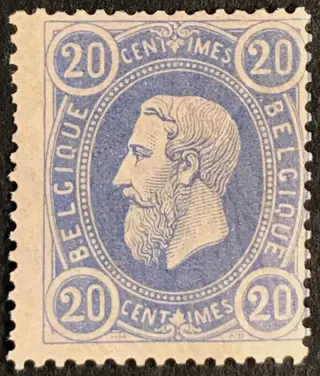 België 1870 - Beeltenis Leopold II 20c Blauw - OBP/COB 31