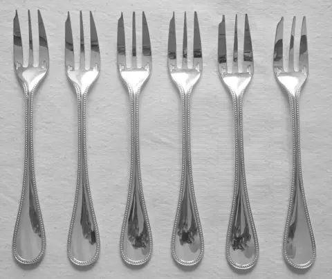 Christofle - 6 taartvorkjes - blister - Verzilverd - Modèle