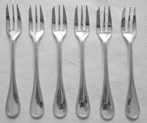 Christofle - 6 taartvorkjes - blister - Verzilverd - Modèle