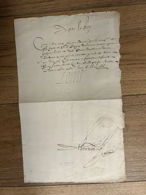 Louis XIII (secrétaire) - très beau document autographe signé - 1626