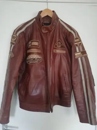Kleding - Brogniez superior New York leder motor jas cafe