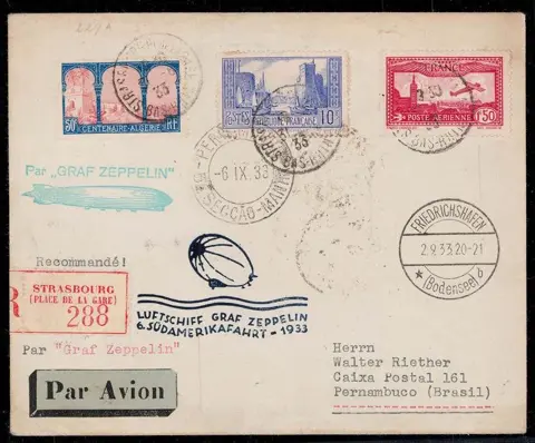 Frankrijk 1933 - Airship Graf Zeppelin -French Treaty Mail 6. Southamerica Flight