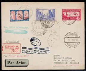 Frankrijk 1933 - Airship Graf Zeppelin -French Treaty Mail 6. Southamerica Flight