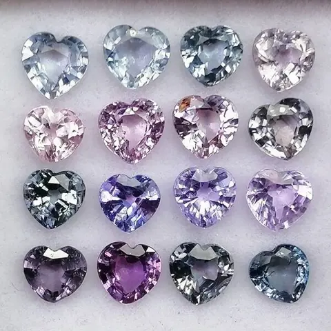 16 pcsVeelkleurige saffier - 4.80 ct