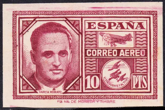 Spanje 1945 - 10 Pts Joaquín García Maroto, imperforated. Soro certificate - EDIFIL 992s