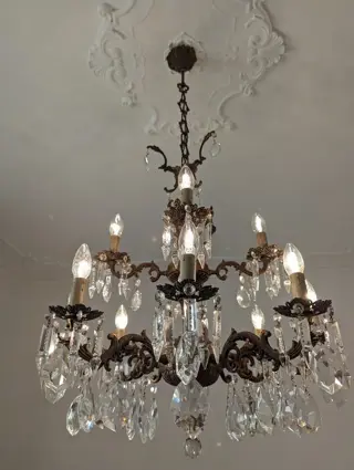 12 lichtkroonluchters (1) - Art Nouveau - Messing