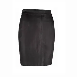 Fraaie zwart leren rok in small t/m 6xl
