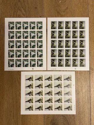 Frans-Polynesië 1996 - non dentelés - oiseaux - en feuilles - neufs** - Maury n°510 à 512 x 25 exemplaires