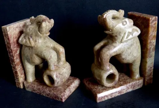 Olifanten boekensteunen in staetite - 11 x 9 cm - 1.761 kg