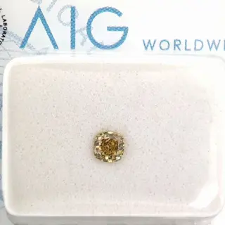 Diamant - 0.23 ct - Cushion - Fancy Vivid Yellow - SI2