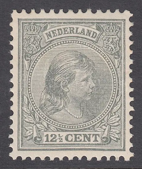 Nederland 1891 - Koningin Wilhelmina, dof groenachtig grijs - NVPH 38a