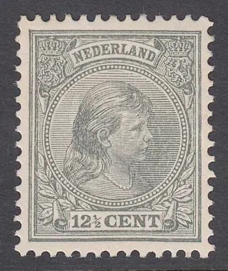 Nederland 1891 - Koningin Wilhelmina, dof groenachtig grijs - NVPH 38a