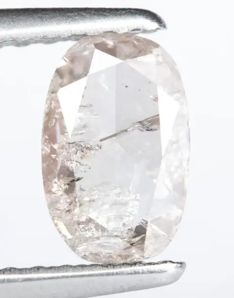 Diamant - 0.58 ct - Natural Fancy Light Brownish Pink - I2