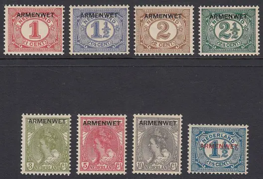 Nederland 1913 - Dienstzegels met Armenwet opdruk - NVPH D1/D8