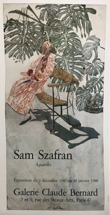 Sam SZAFRAN - Lilette assise sous un monstera - 1987