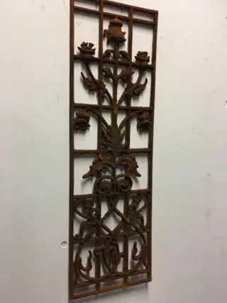 Tuindecoratie , wandornament , ijzeren bloemen