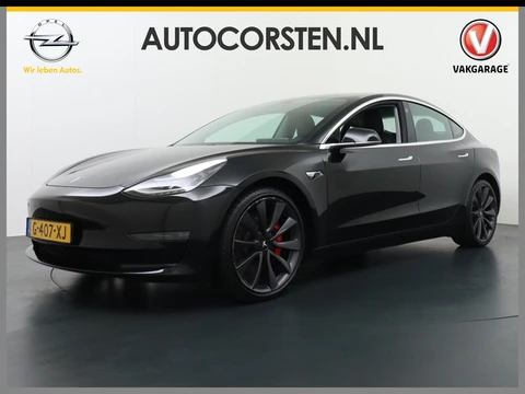 Tesla Model 3 Performance 513pk 0-100kmh in 3,4 sec. 20"lm FSD-3 computer AutoPilot Carbon-Spoiler P