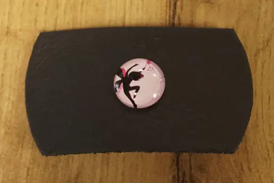 Leren haarclip " Elfje " zwart