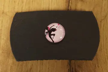 Leren haarclip " Elfje " zwart